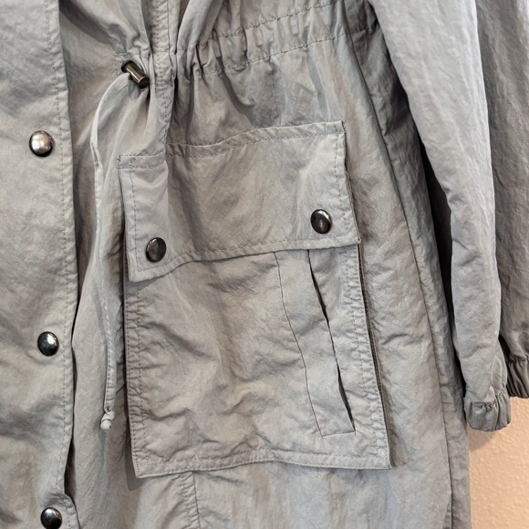 Banana Republic Women's SZ S Trench Coat Jacket Adjustable Waist Light Green - Picture 5 of 14